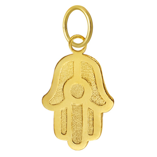 Pingente de Aço Mão de Fátima Gold IPG 9x7mm