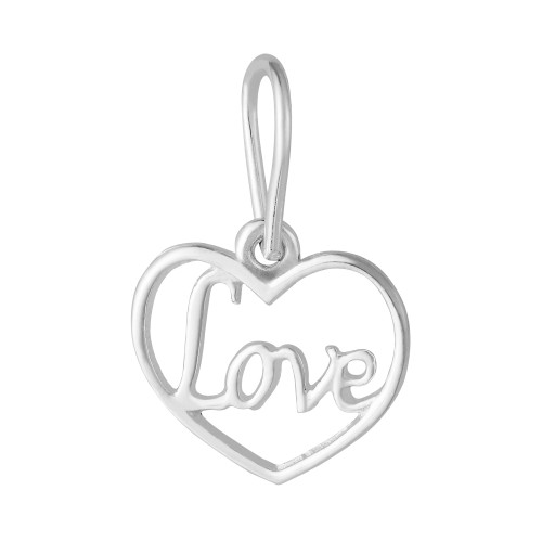 Colar de Prata Coração Love 9.6x9.6mm 45cm