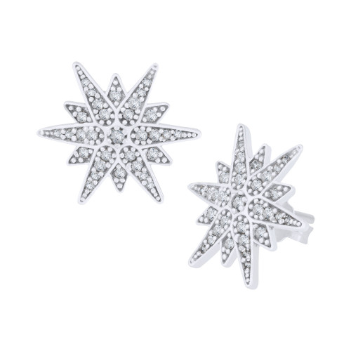 Brinco de Prata Lucky Star com Zircônias Brancas
