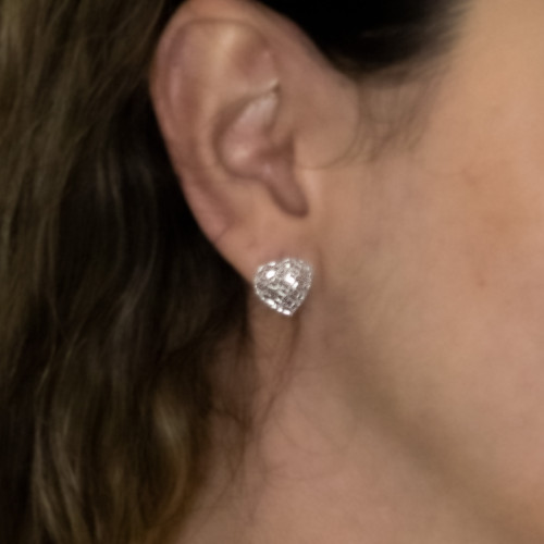 Brinco de Prata Coração Single Filigrana 10x10