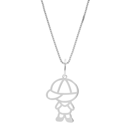 Colar de Prata Menino 17x11 45cm