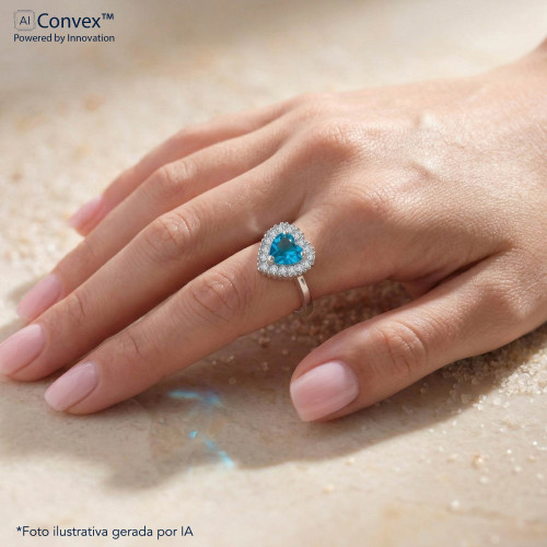 Anel de Prata Coleção Fancy Coração Zircônia SKY 8x8