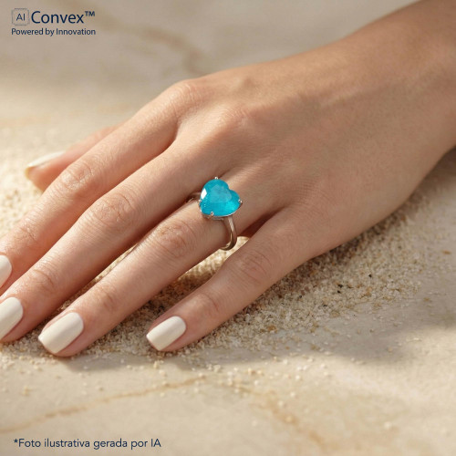 Anel de Prata Coleção Fancy Coração Fusion SKY 10mm