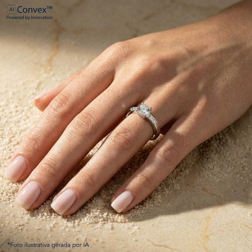 Anel de Prata Solitário Eterno Zircônia 4mm