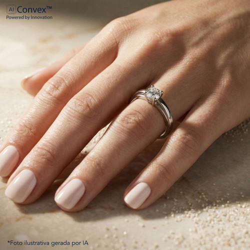 Anel de Prata Solitário Life Zircônia 3mm