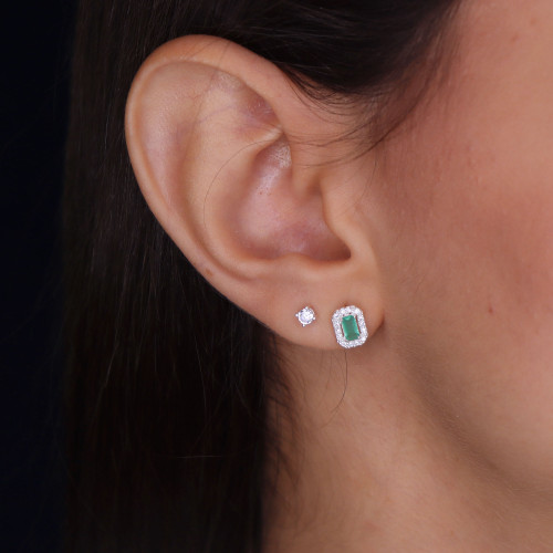 Brinco de Prata Ponto de Luz Coleção Fancy Zircônia 3mm