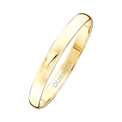 Aliança de Ouro Roma 250K Liga Ourum Italiana 2.5mm