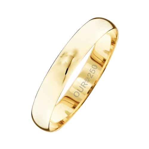 Aliança de Ouro Florença 250K Liga Ourum Italiana 3.9mm