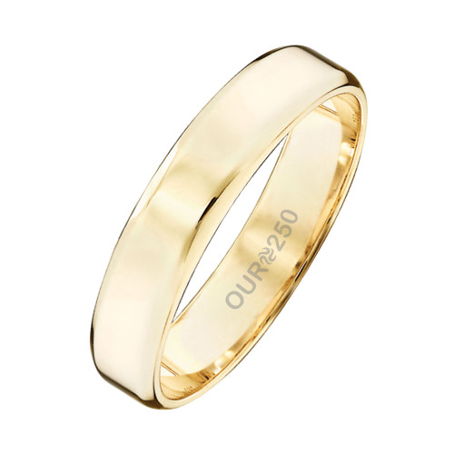 Aliança de Ouro Unity 250K Liga Ourum Italiana 4.4mm