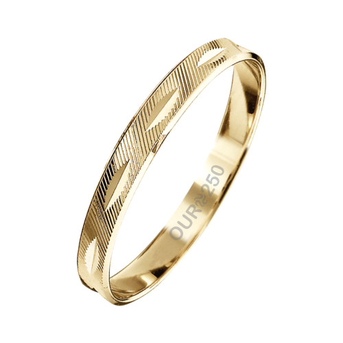 Aliança de Ouro Eternus Trabalhada 250K Liga Ourum Italiana 2.6mm