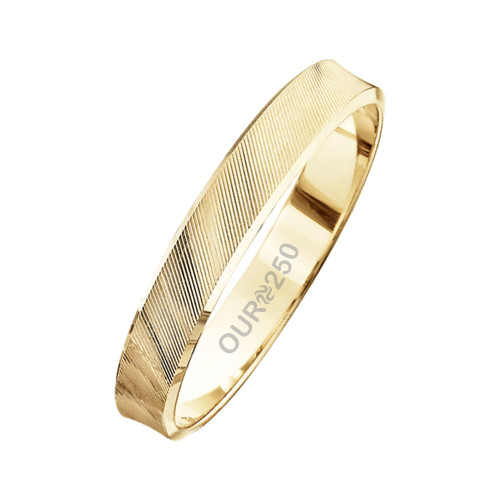 Aliança de Ouro Porto Trabalhada 250K Liga Ourum Italiana 3.4mm