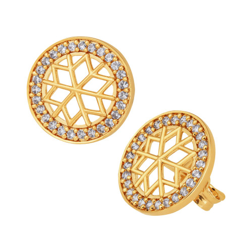 Brinco de Prata Mandala Revestido com Ouro 18k
