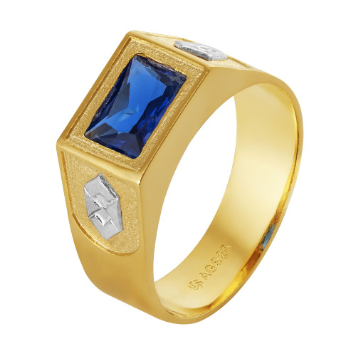 Anel de Formatura de Prata Revestida com Ouro 18K