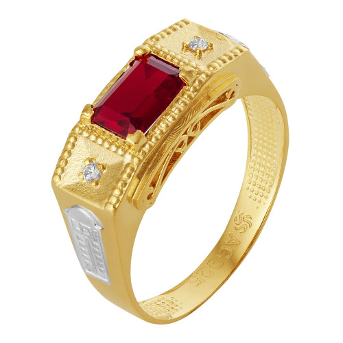 Anel de Formatura de Prata Revestida com Ouro 18K