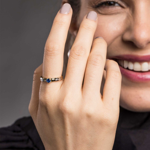 Anel de Formatura de Prata Revestida com Ouro 18K