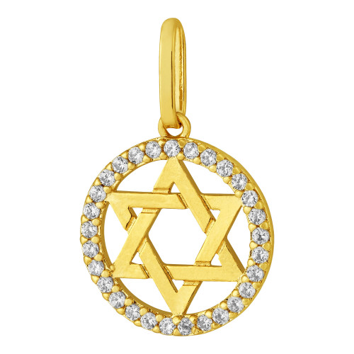 Pingente Estrela de Davi
Prata Revestida em ouro 18k com Zircônias 14mm