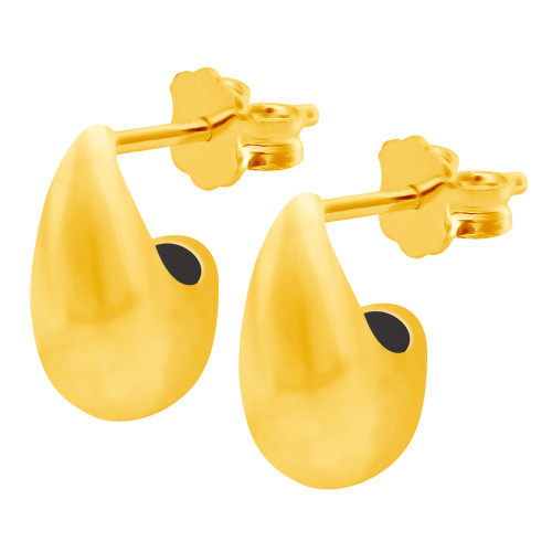Brinco de Prata New Wave Revestido com ouro 18k 13x8mm