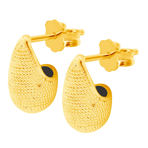 Brinco de Prata New Wave Revestido com Ouro 18k 13x8mm