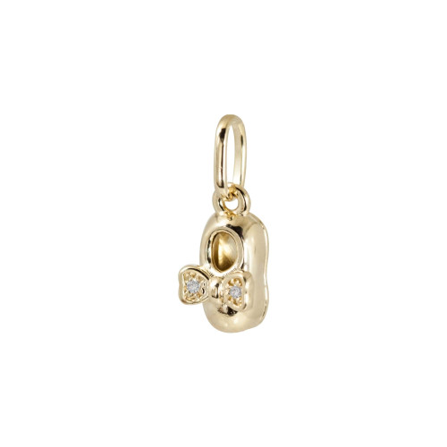 Colar Prata c/ Ouro 18K Veneziana Sapato Zircônia Branca