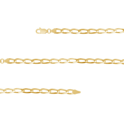 Pulseira de Prata Longata Revestida em ouro 18k 21cm 7.8mm