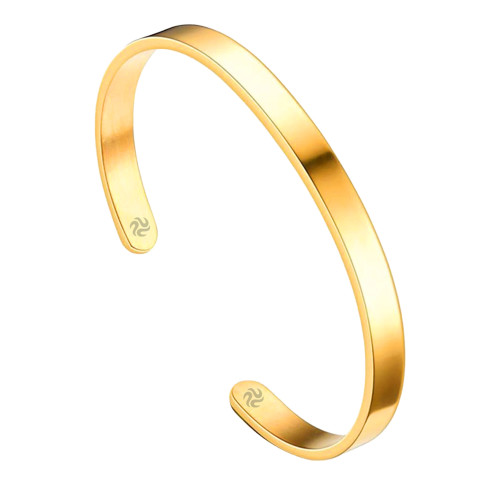 Bracelete de Prata Energy revestido com ouro 18k 15cm Ajustável