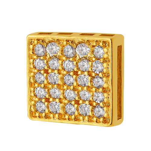 Pingente de Prata Quadrado Revestido com Ouro 18k 7x7mm