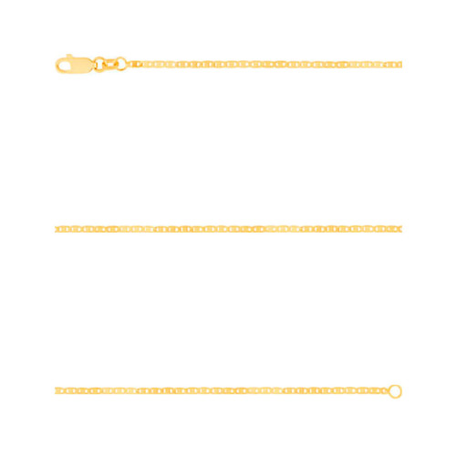 Corrente Prata c/ Ouro 18K Piastrini 2.35mm 70cm