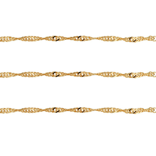 Corrente de Prata Singapura  Revestida com Ouro 18k 1.50mm 45cm