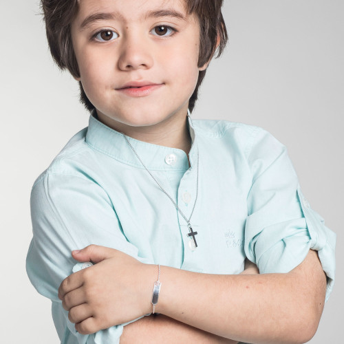 Pingente Prata Cruz Lisa 12x6mm