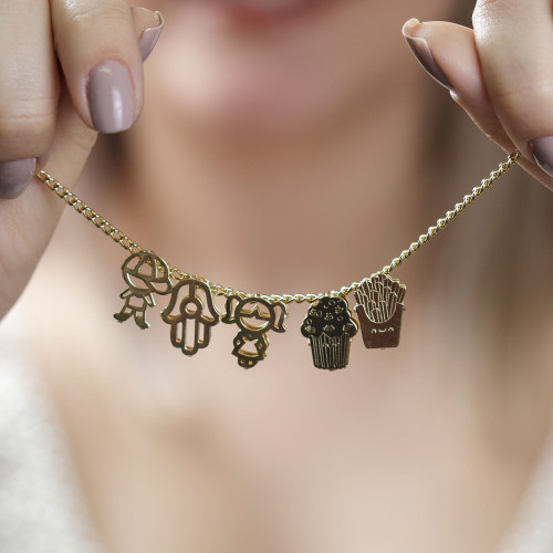 Pingente Aço Hit Cupcake 16.5mm Gold IPG