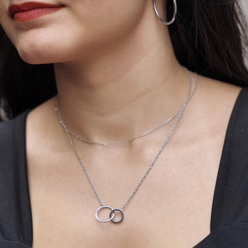 Colar de Aço Esferas 45cm com extensor de 5cm