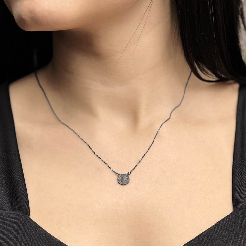 Escapulário de Aço Black Mini São Bento IPB 9.5mm 60cm