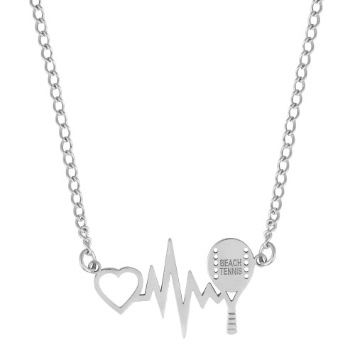 Colar de Aço Beach Tennis 23x19mm 45cm