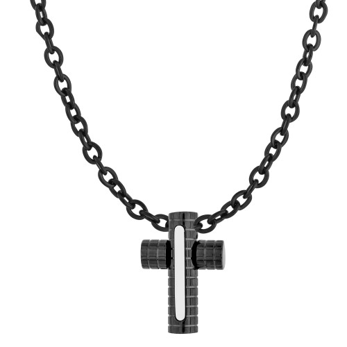 Colar de Aço Cruz IPB 32x22mm 60cm