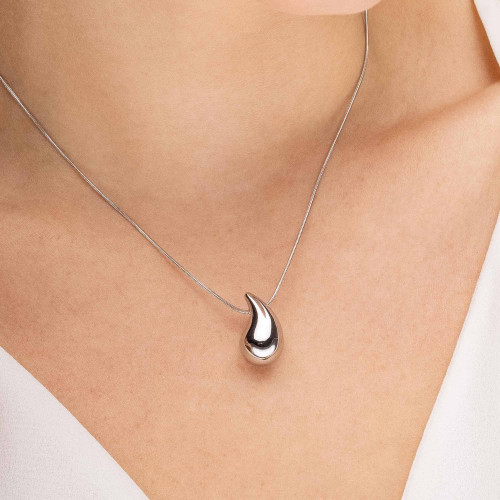 Colar de Aço Gota 20x13mm 40cm + 5cm extensor