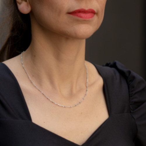 Colar de Aço Bolinha 45cm