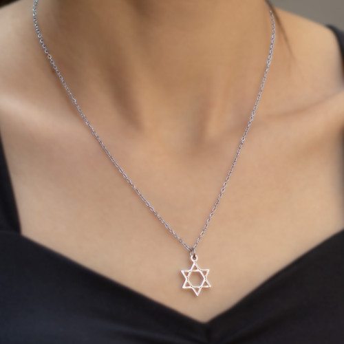 Colar de Aço Estrela de Davi