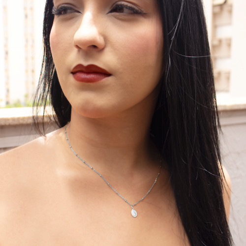 Colar de Aço Proteção Nossa Senhora Aparecida 45cm