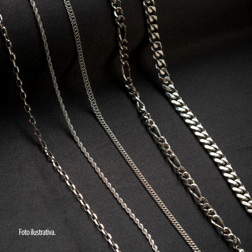 Corrente Aço Cartier Elos Triangulares 3.40mm 45cm