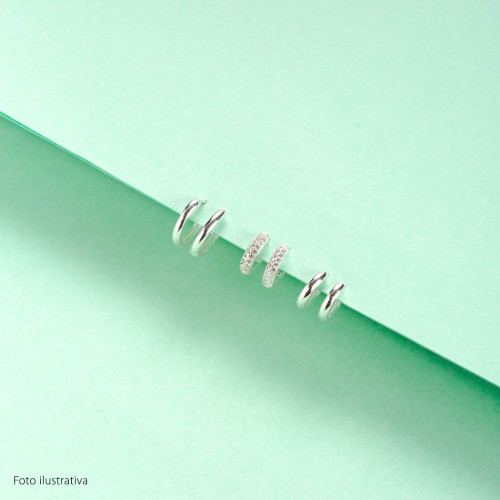 Brinco de Prata Argolinha 9.7x2.2mm