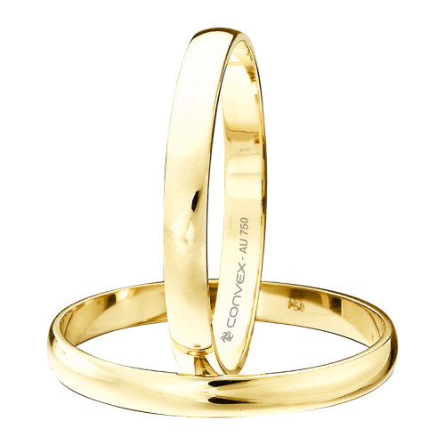 Aliança de Casamento Ouro 18K Tradicional Abaulada L2.6mm E0.8mm