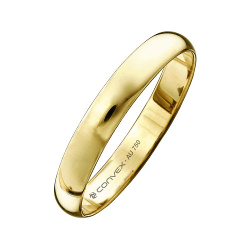 Aliança de Casamento Ouro 18K Tradicional Abaulada L3.3mm E1mm