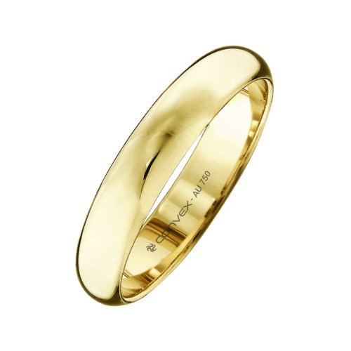 Aliança de Casamento Ouro 18K Tradicional Abaulada L4mm E1.5mm