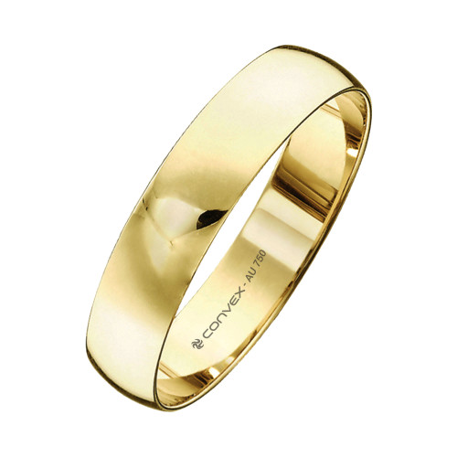 Aliança de Casamento Ouro 18K Tradicional Abaulada L4.8mm E0.8mm