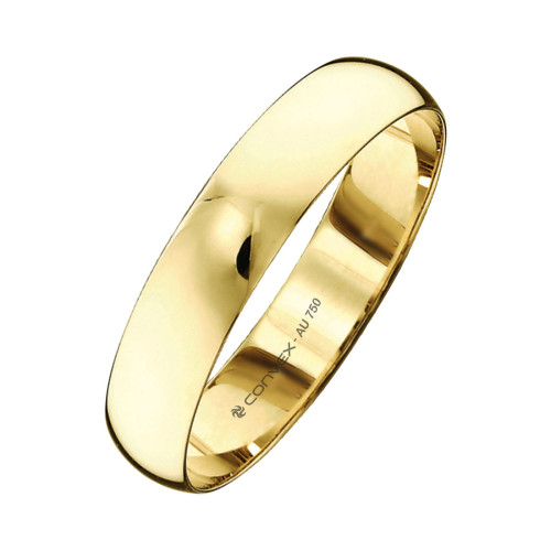 Aliança de Casamento Ouro 18K Tradicional Abaulada L4.9mm E1mm