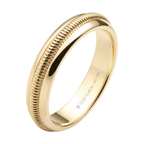 Aliança de Ouro 18K Suprema Trabalhada 5mm