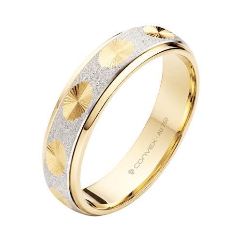 Aliança de Ouro 18k Solaris Diamantada 5mm