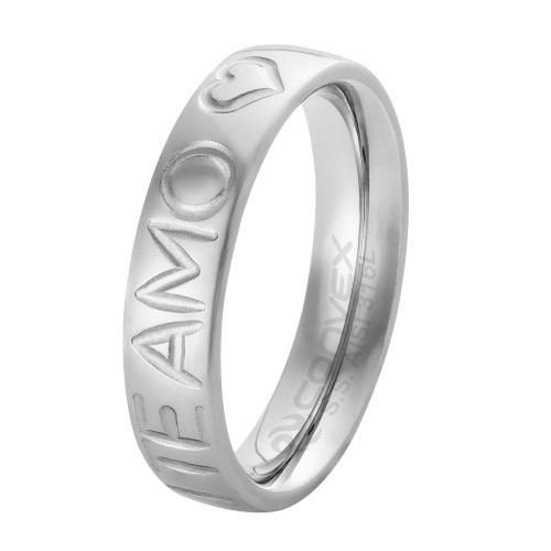 Aliança de Aço Eu Te Amo 5mm