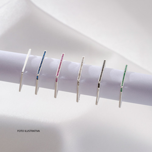 Anel de Prata Style Quadrado com Zircônia Black