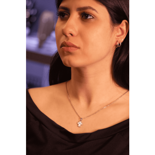 Pingente de Aço Cruz Olho Grego com Resina 16.7x11.7mm